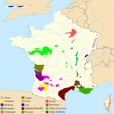 French wine production areas. Source: Wikipedia